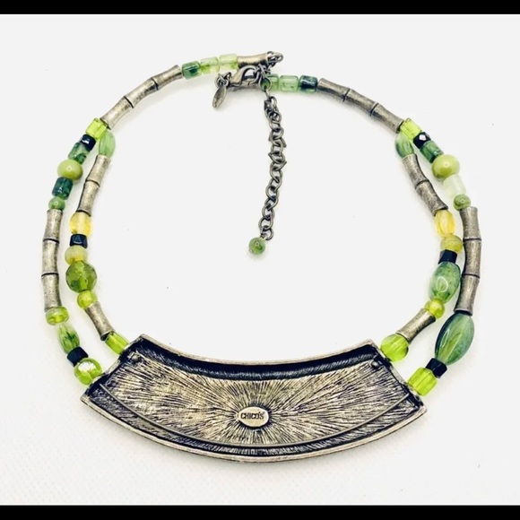 Chicos Asian Enamel Bamboo Design Necklace - Picture 2 of 6